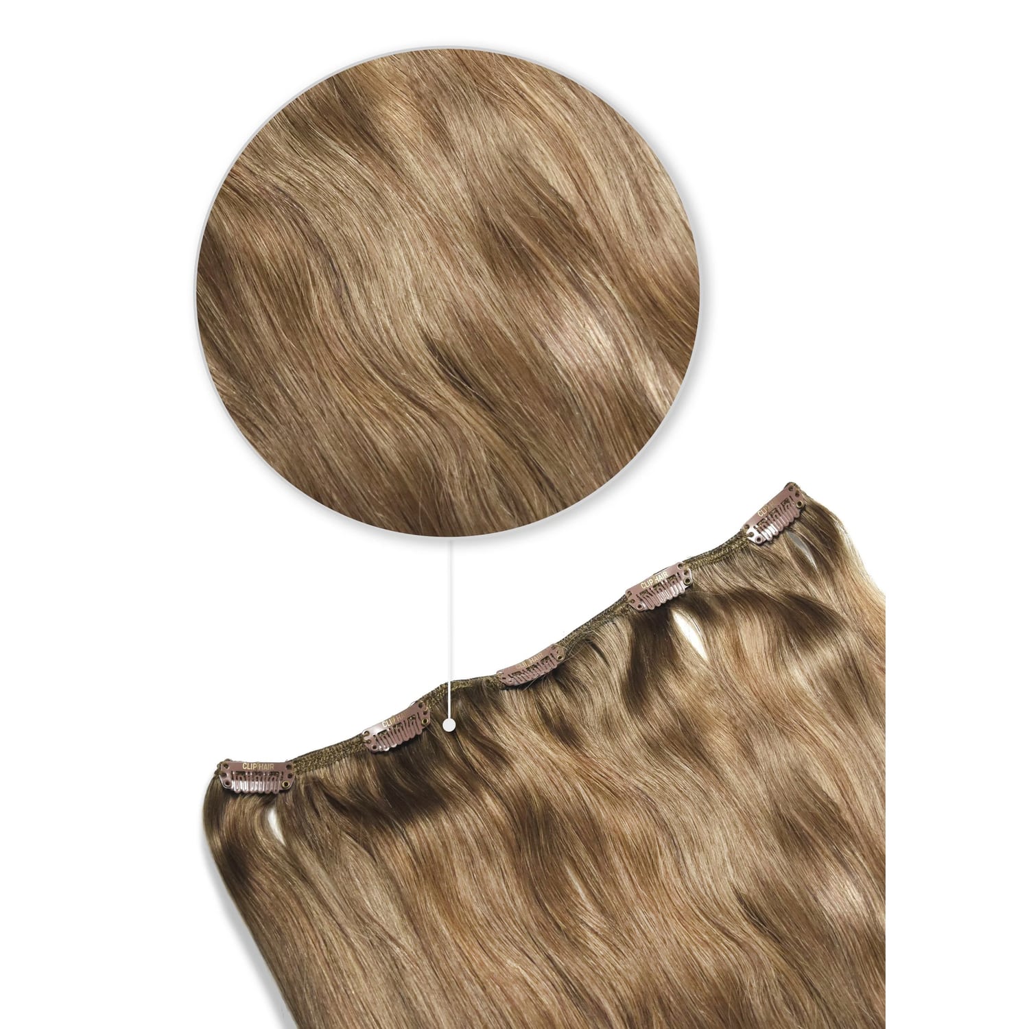 Brown Blonde One Piece Clip in Extension Chestnut Bronde (#6/613) One Piece Clip In Hair Extensions  main image 3
