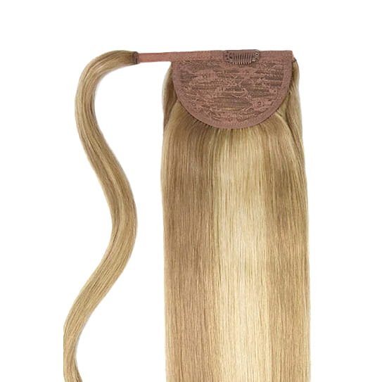 Biscuit Blondey (#18/613) Wrap Around Ponytail Hair Extensions: extension attachment method