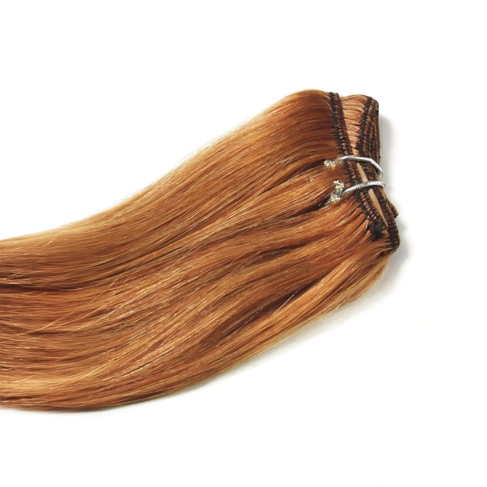 One Piece Top-up Remy Clip in Human Hair Extensions - Light Auburn (#30)