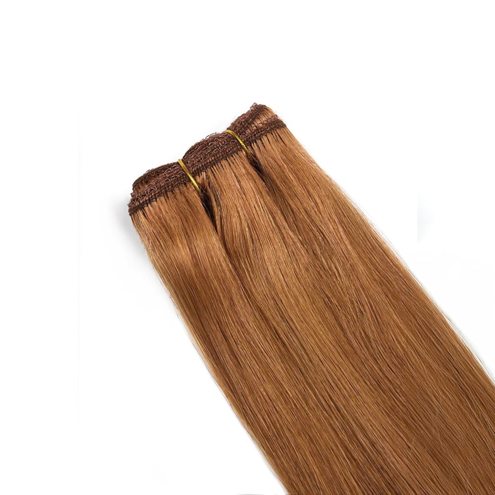 Remy Royale Double Drawn Human Hair Weft Weave Extensions - Light Auburn (#30)