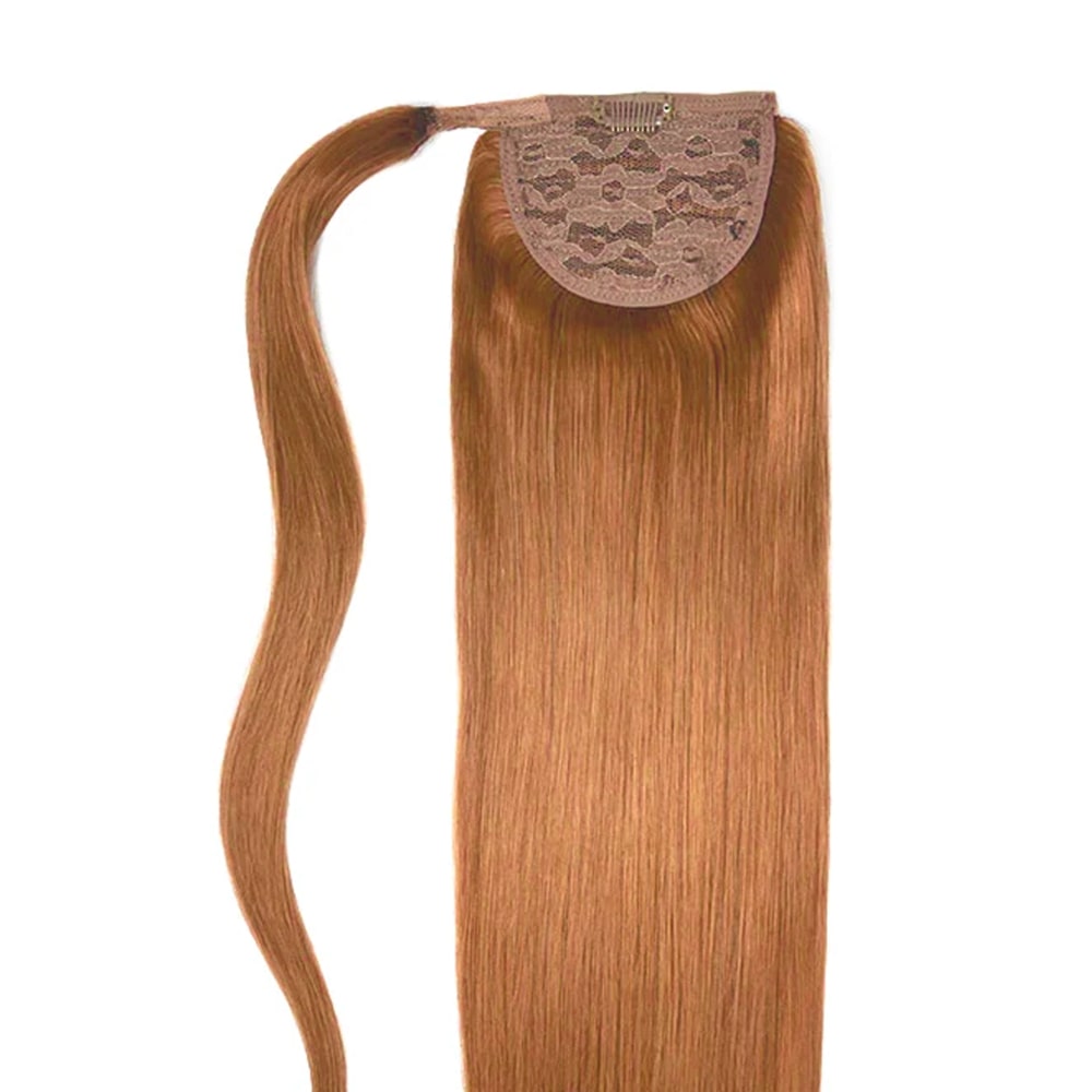 Light Auburn (#30) Straight Up Wrap Around Ponytail Extension