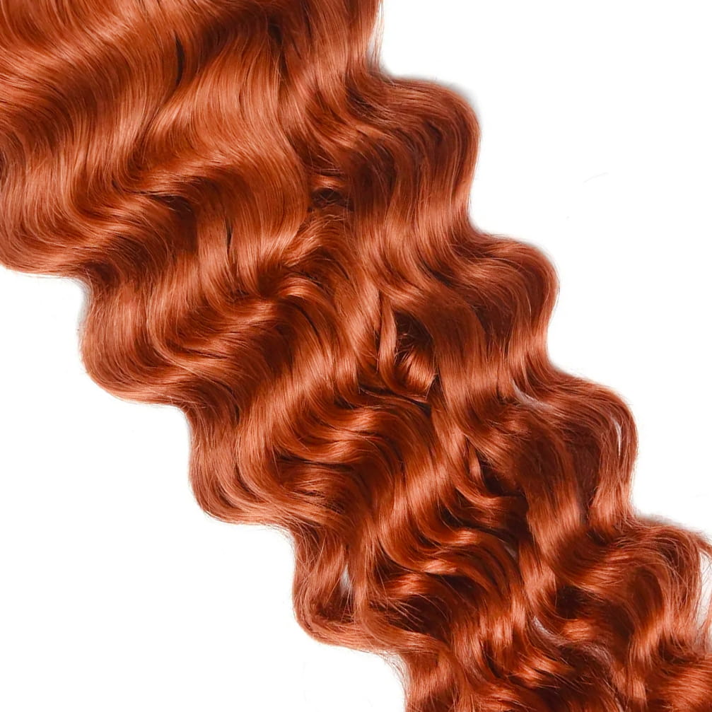 Flaming Ginger (#350) Curly Hair Extensions: hair extension close up