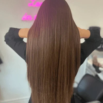chestnut brown tape in hair extensions