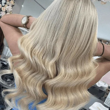 lightest blonde remy royale hair weft extensions