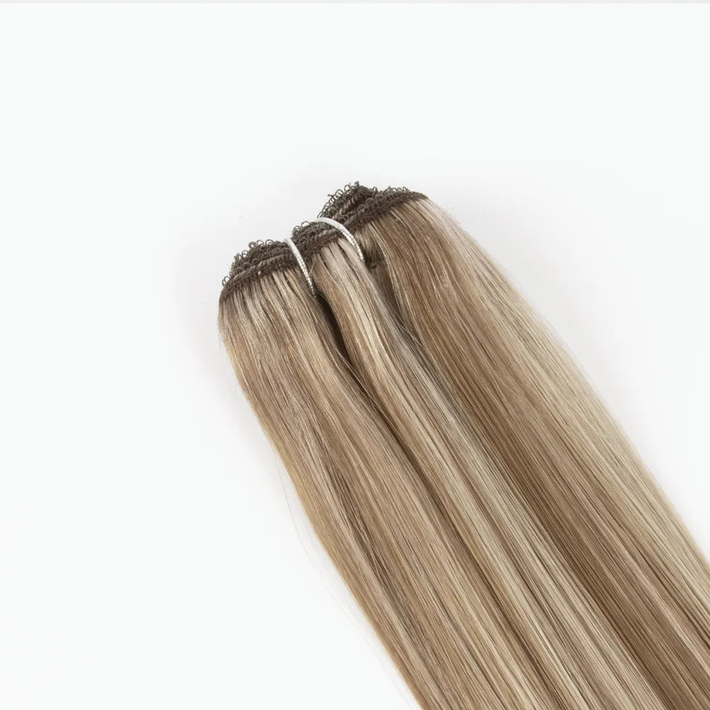 Iced Cappuccino Weft Hair Extensions Weave: Extension attachment method