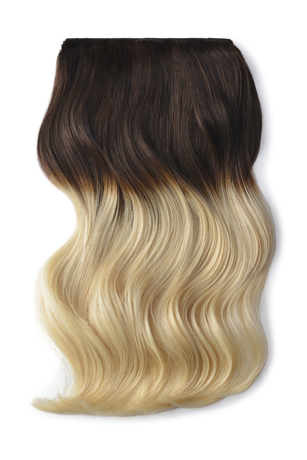 Double Weft Ombre: Medium Brown to Blonde Cliphair US