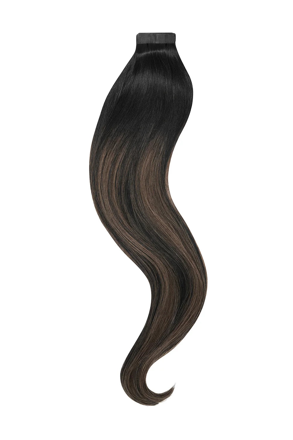 ash black balayage tape in hair extension