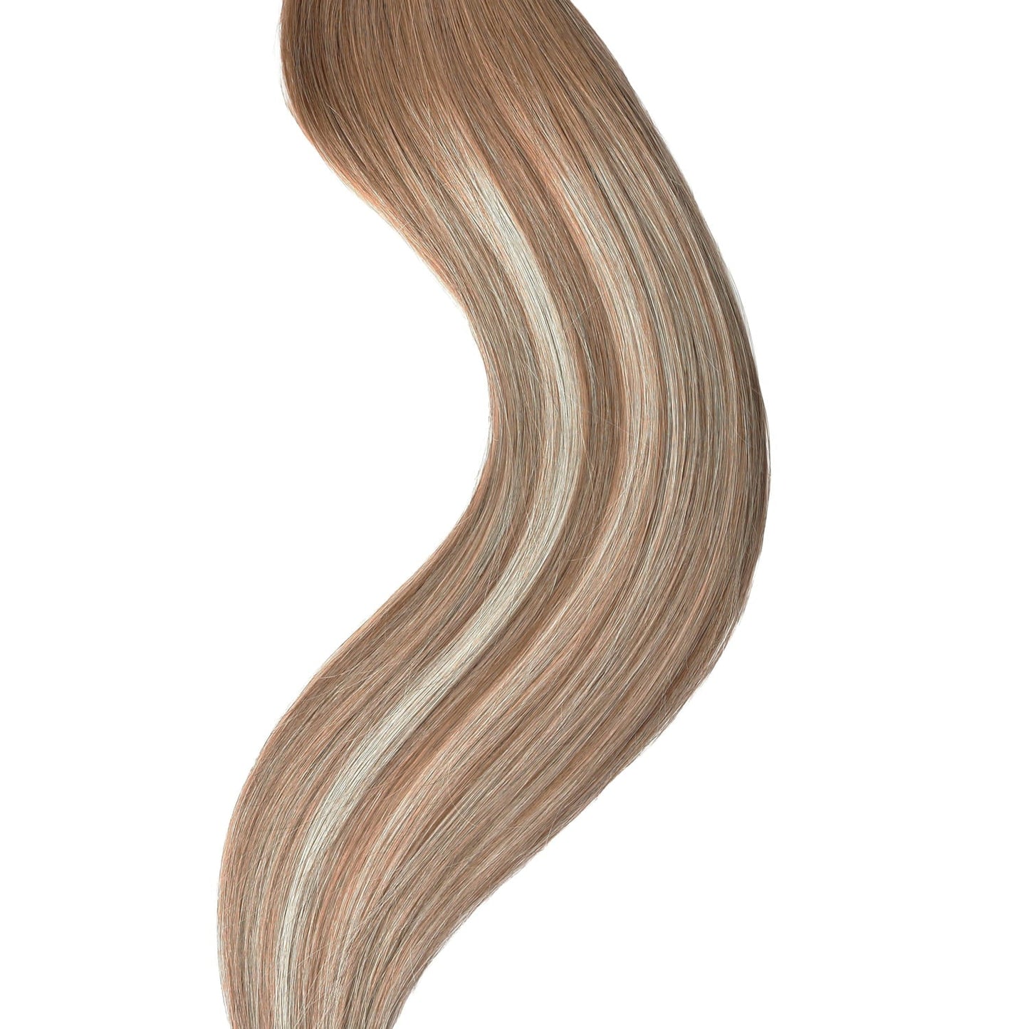 Natural Mocha Melt Tape In Hair Extensions: extensions close up
