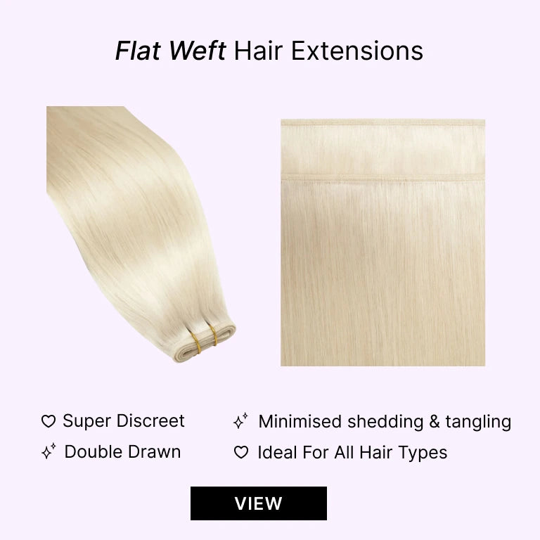 flat weft hair extensions banner