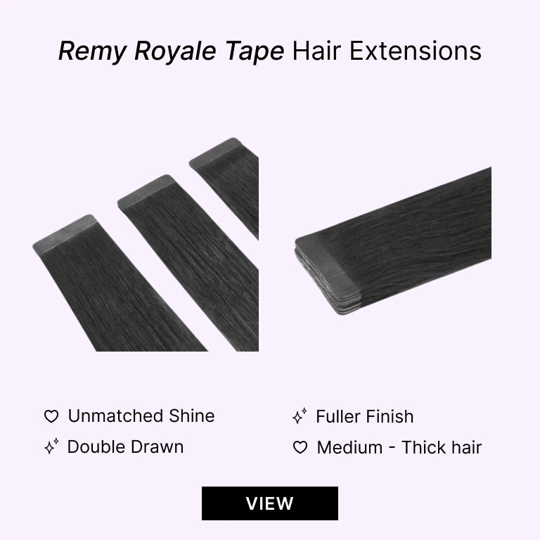 remy royale tape-in hair extensions banner
