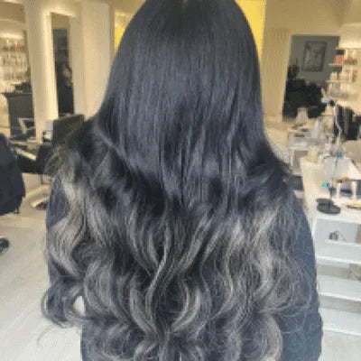 silver shadow balayage remy royale hair weft extensions