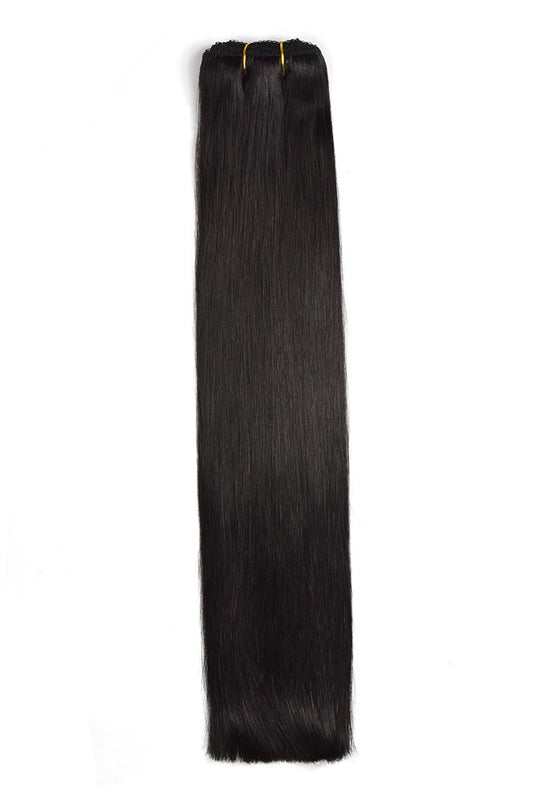 Remy Royale Double Drawn  Human Hair Weft Weave  Extensions - Off/Natural Black (#1B)