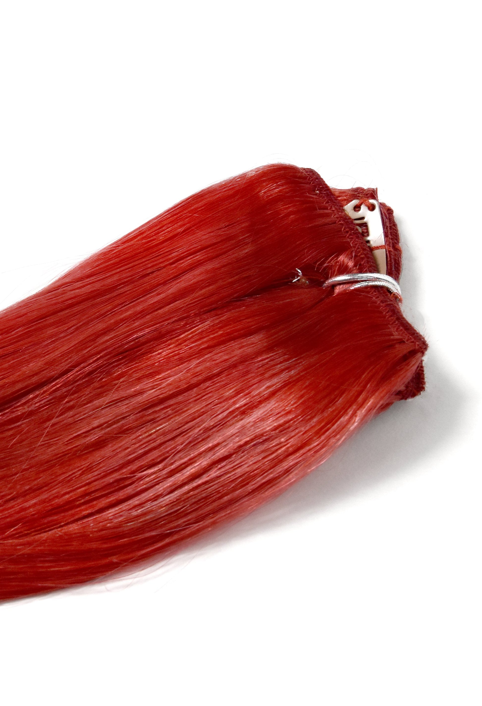 one piece clip in hair extensions bright red