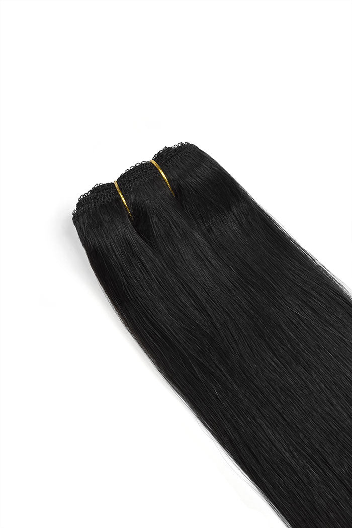 Remy Royale Double Drawn Human Hair Weft Weave Extensions - Jet Black (#1)