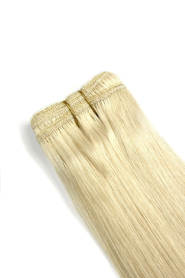 Remy Royale Double Drawn Human Hair Weft Weave Extensions - Lightest Blonde (#60)