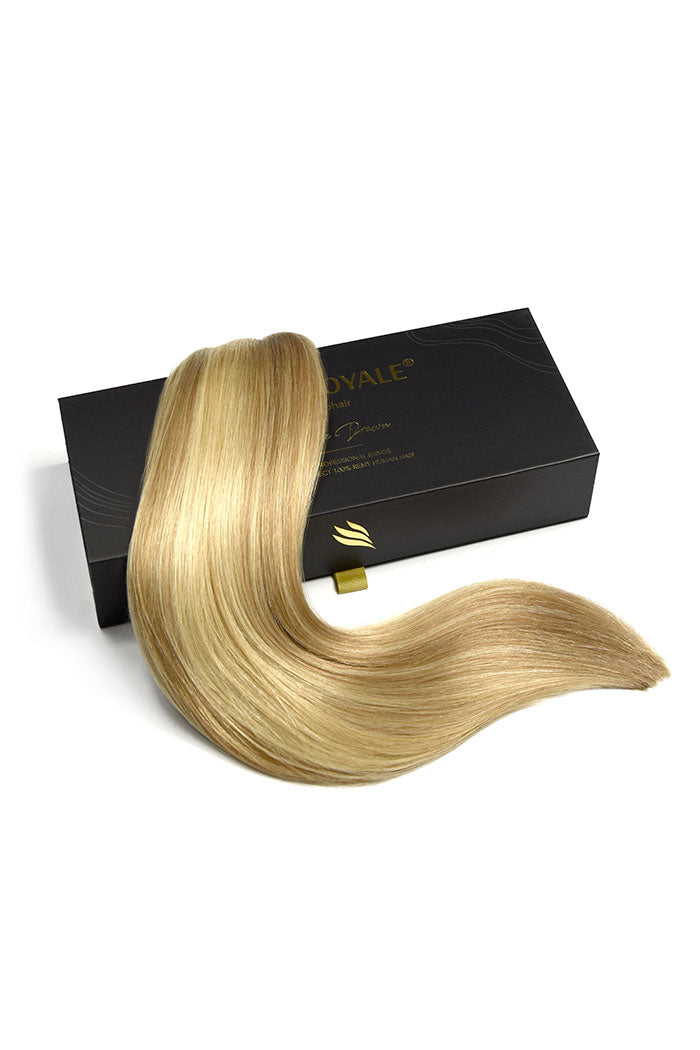 Remy Royale Double Drawn  Human Hair Weft Weave  Extensions - Biscuit Blondey (#18/613)