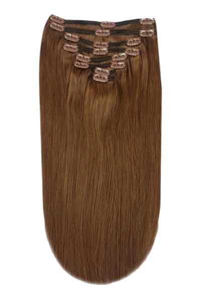 Full Head Remy Clip in Human Hair Extensions - Toffee Brown (#5)