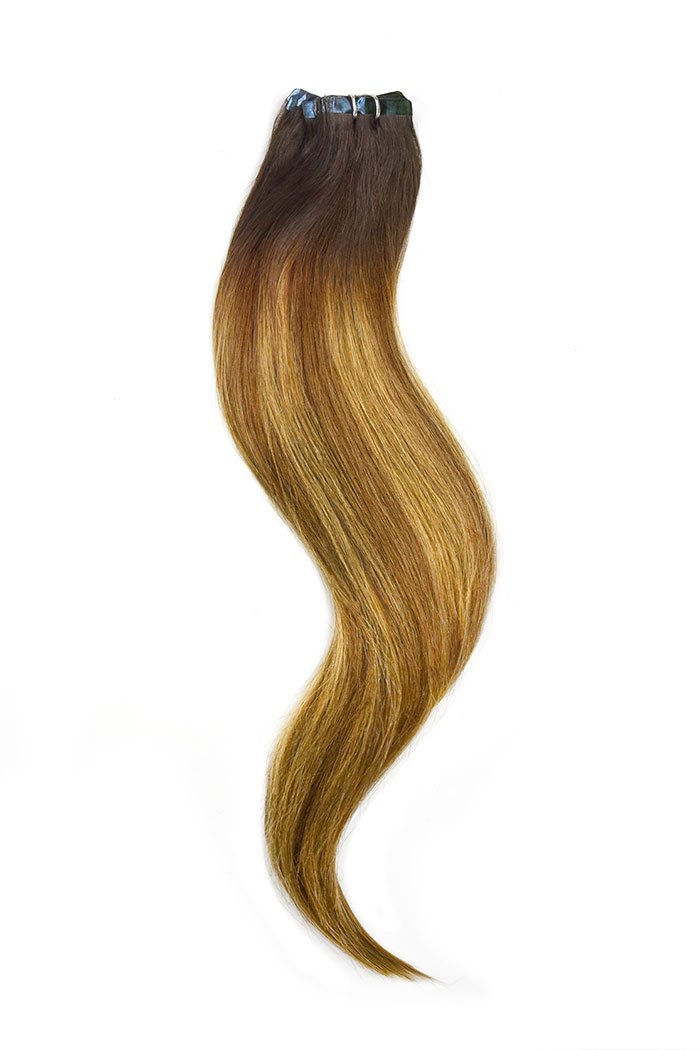 Tape in Balayage Hair Extensions Chestnut Honey Balayage