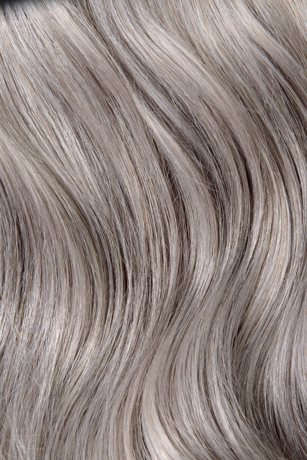 Double Wefted Full Head Remy Clip in Human Hair Extensions - Silver / Grey (#SG)