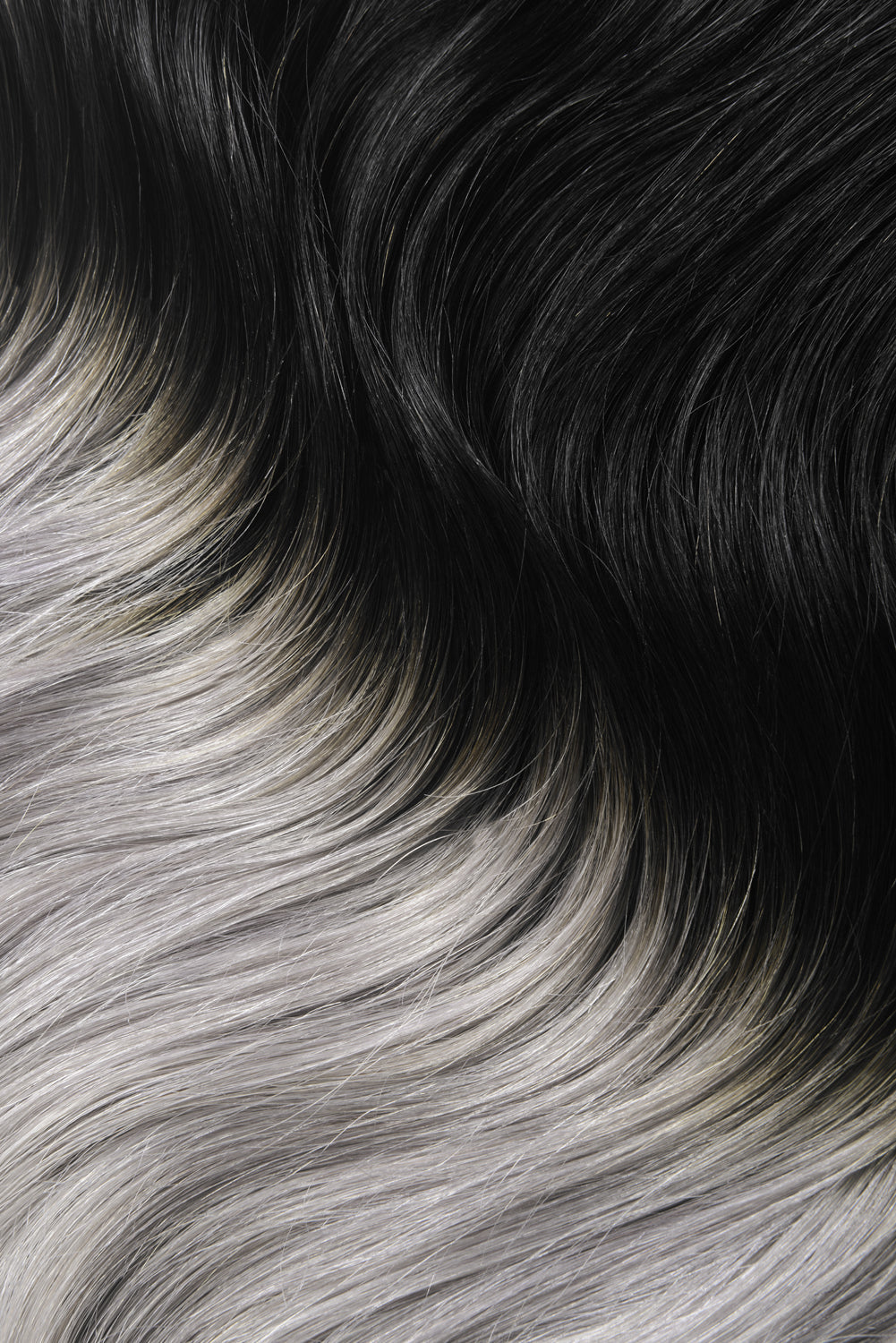 Einteilige Top-up-Remy-Clip-in-Echthaarverlängerungen – Silberschwarzes Ombre (#T1B/SG)