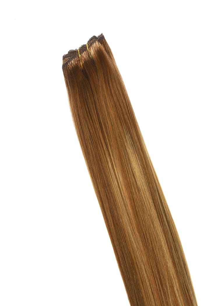cinnamon swirl balayage double drawn weave attachment