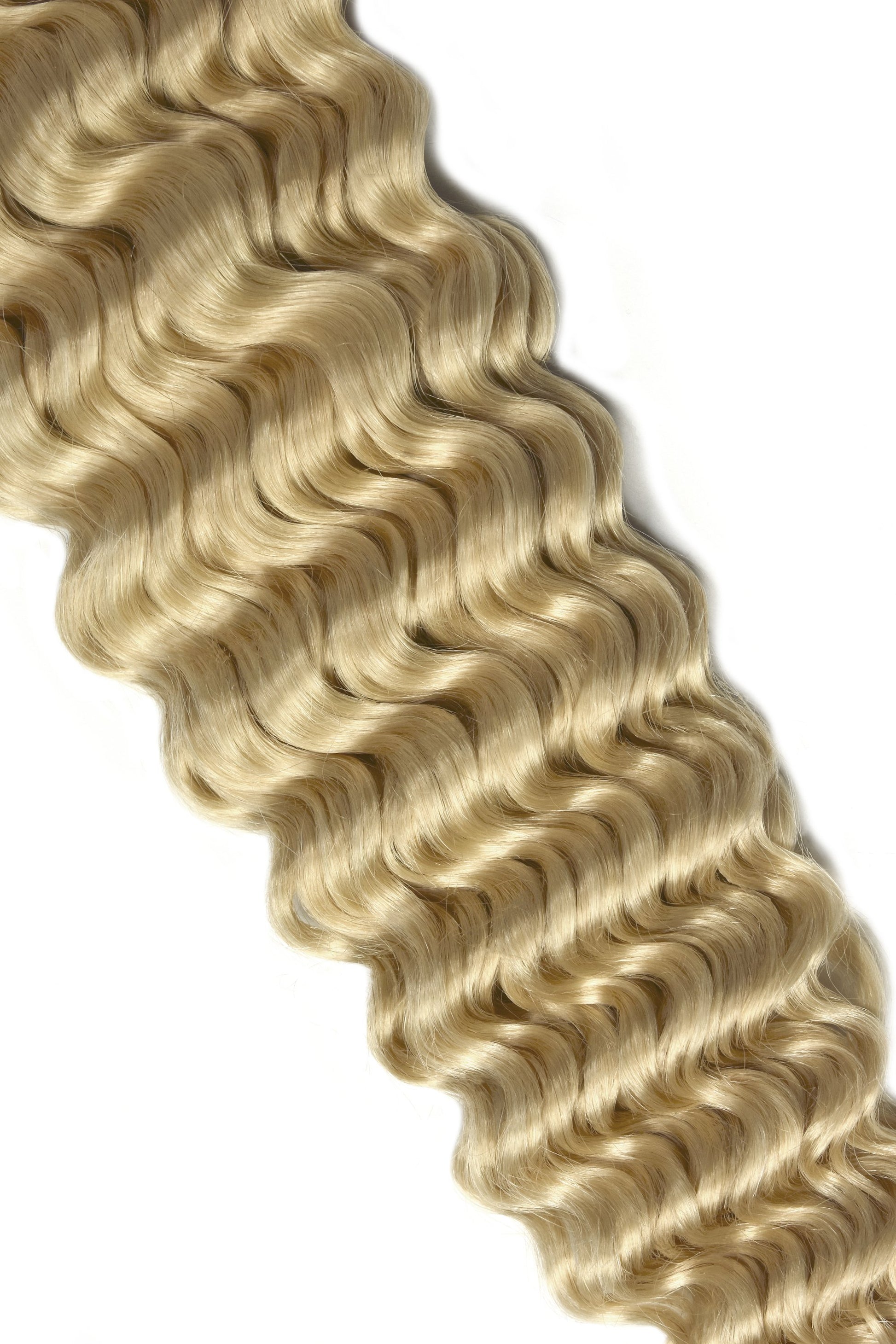 Curly Clip in hair extensions  100% real hair shade ash blonde