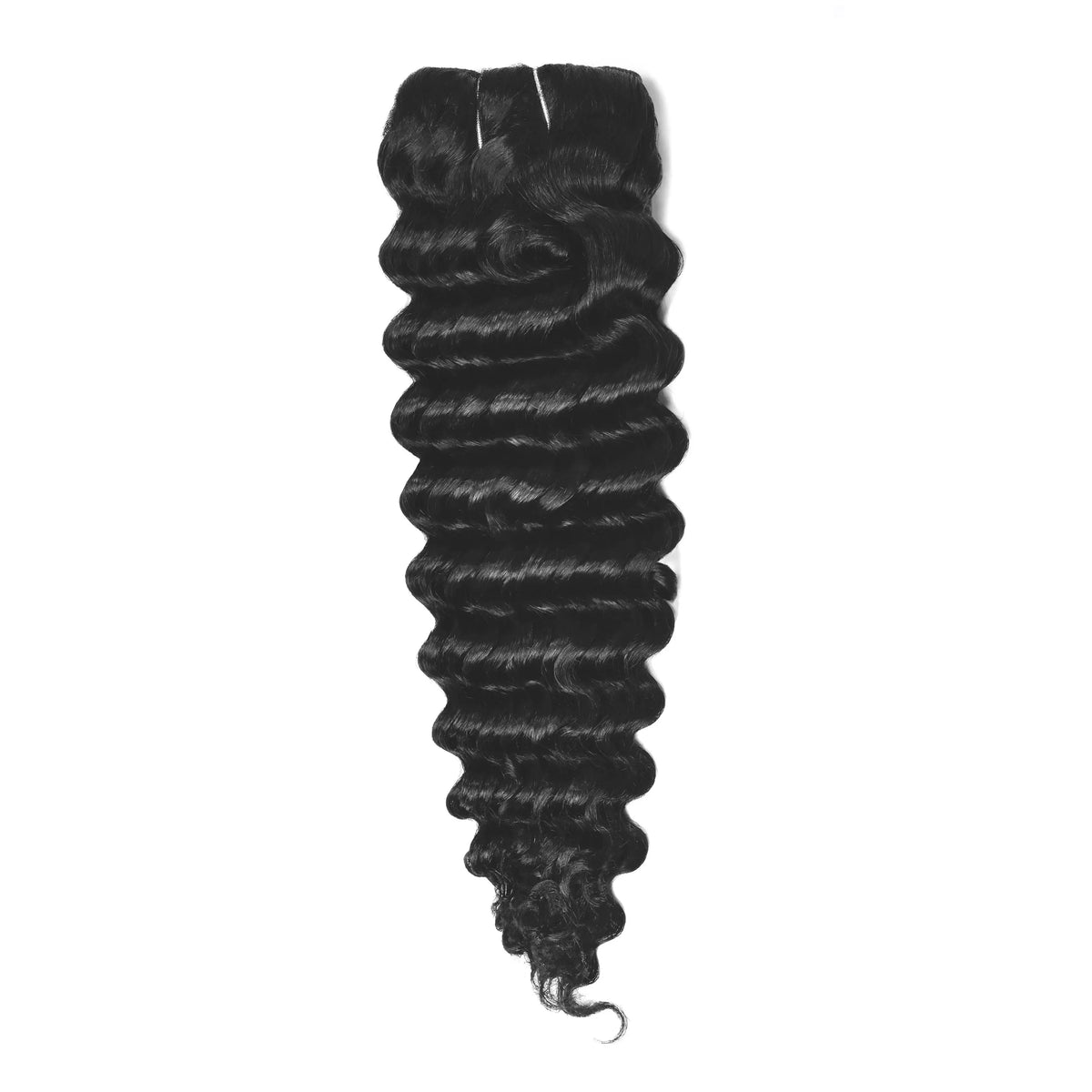 Extensions de cheveux humains bouclés à clips - Noir de jais (#1)