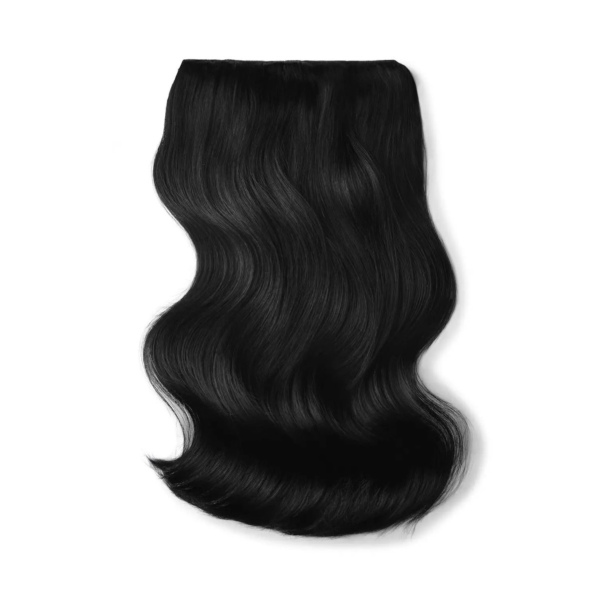 Double Wefted Full Head Remy Clip in Human Hair Extensions - Jet Black (#1)