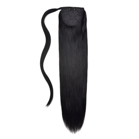 Jet Black (#1) Straight Up Wrap Around Ponytail