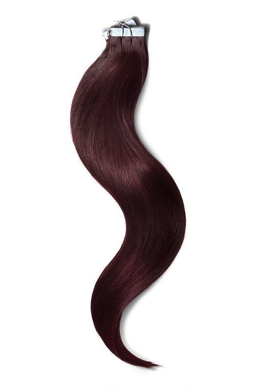 Tape in Remy Human Hair Extensions - Mahogany Red (#99J)