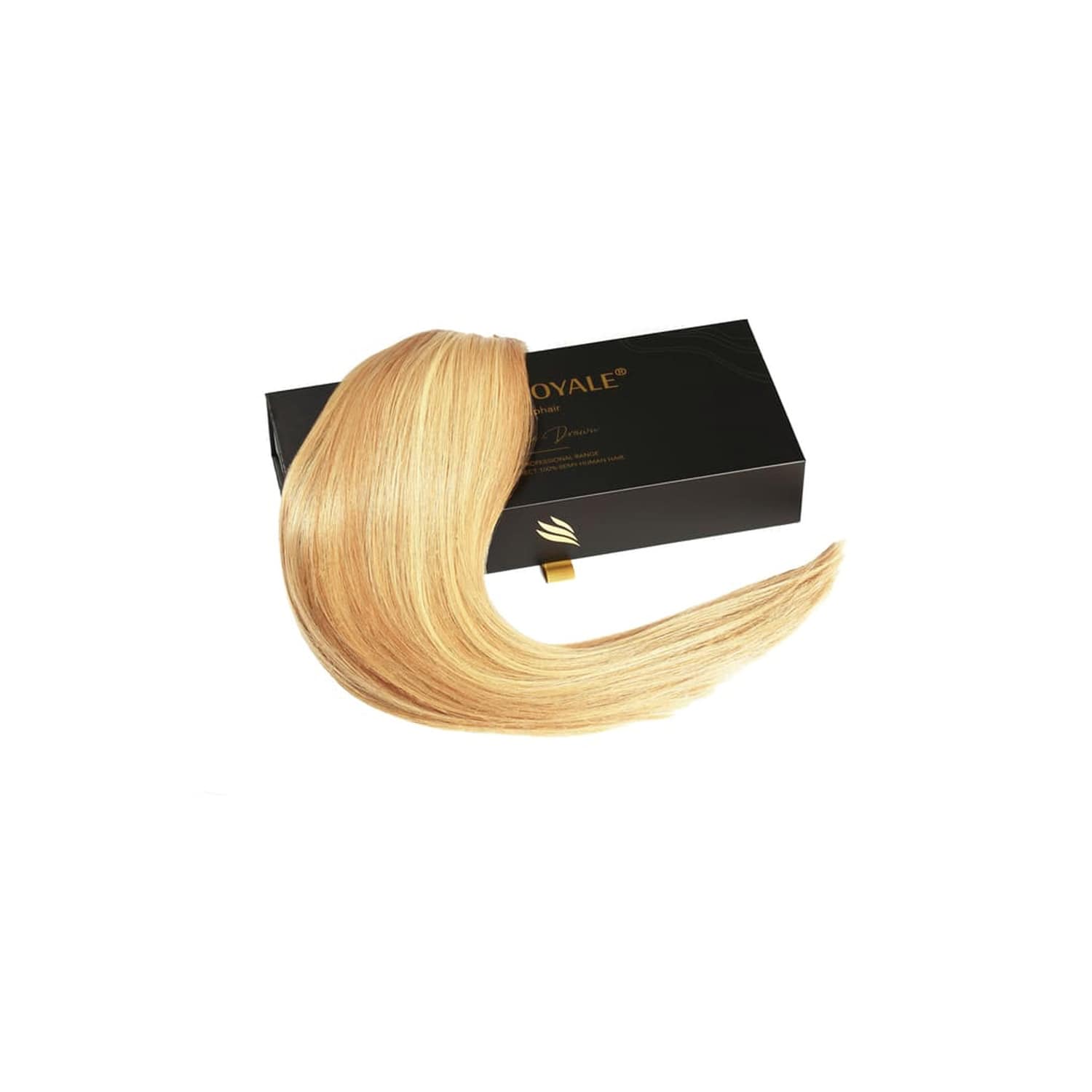 Natural Sandy Blonde (#12/16/613) Remy Royale Hair Weft extensions: extension and box
