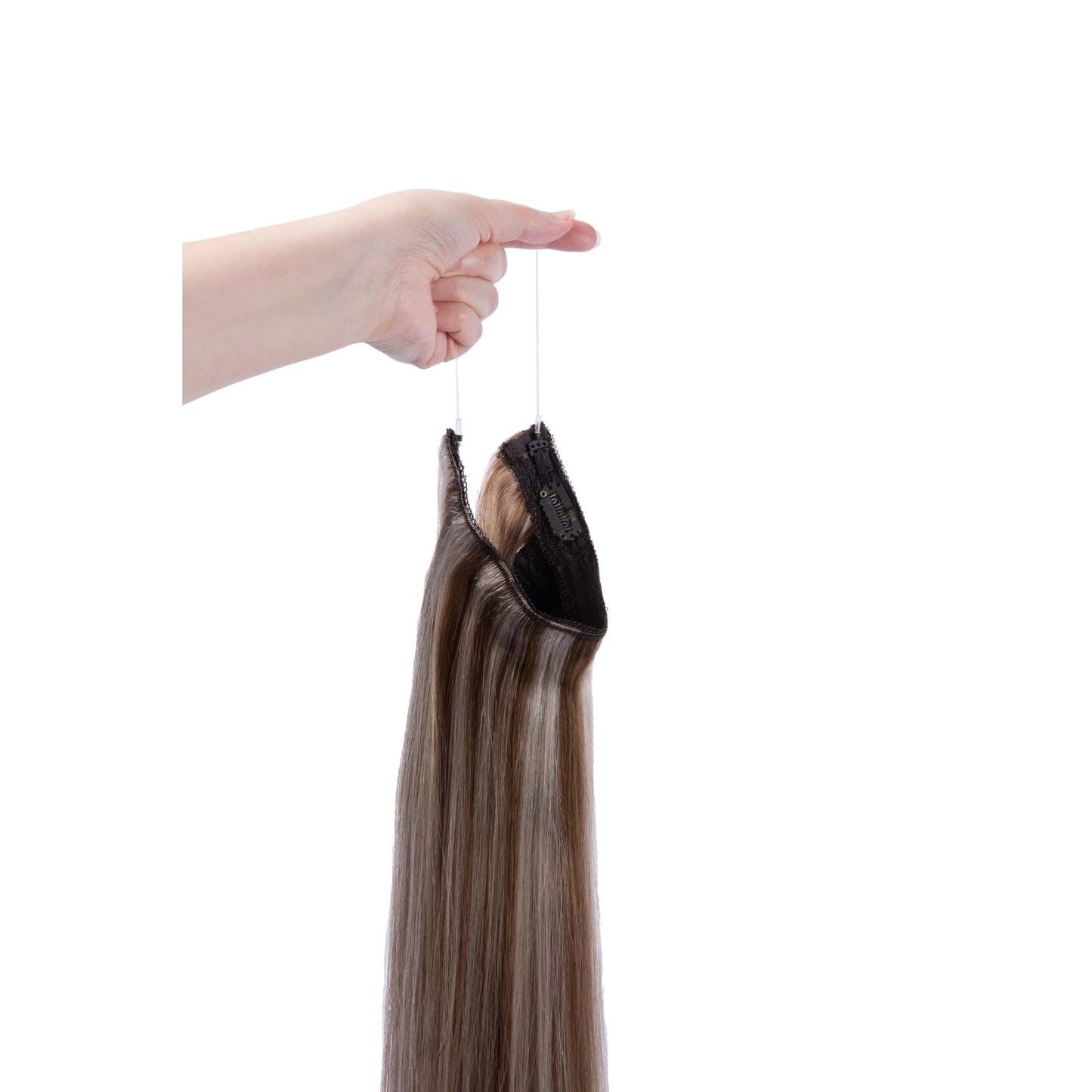 Hand Holding Iced Cappuccino (#14/22) Halo Hair Extensions