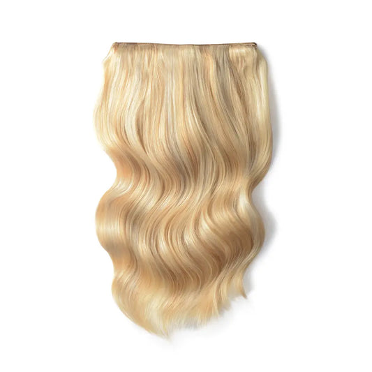 Double Wefted Full Head Remy Clip in Human Hair Extensions - Barbie Blonde (#16/60)
