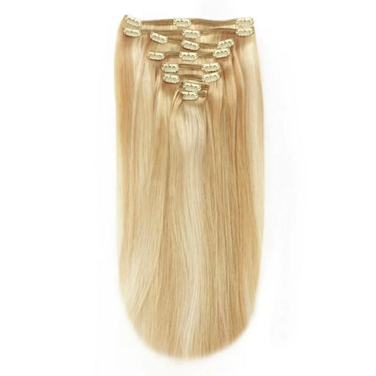 Extensions de cheveux humains à clips Remy pleine tête - Barbie Blonde (#16/60)