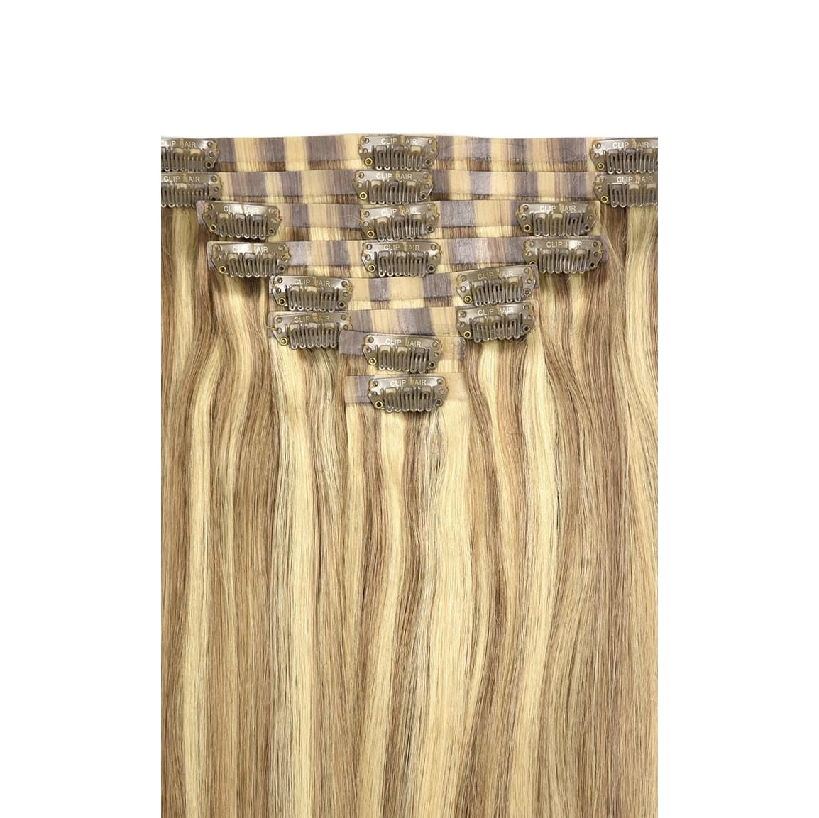 Biscuit Blondey (#18/613) Seamless Hair Extensions: extension attachment method