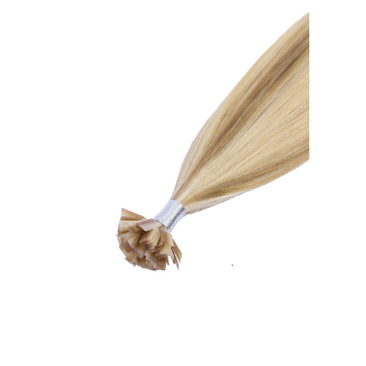 Biscuit Blondey (#18/613) Remy Royale Flat Tip Hair Extensions: extension attachment method