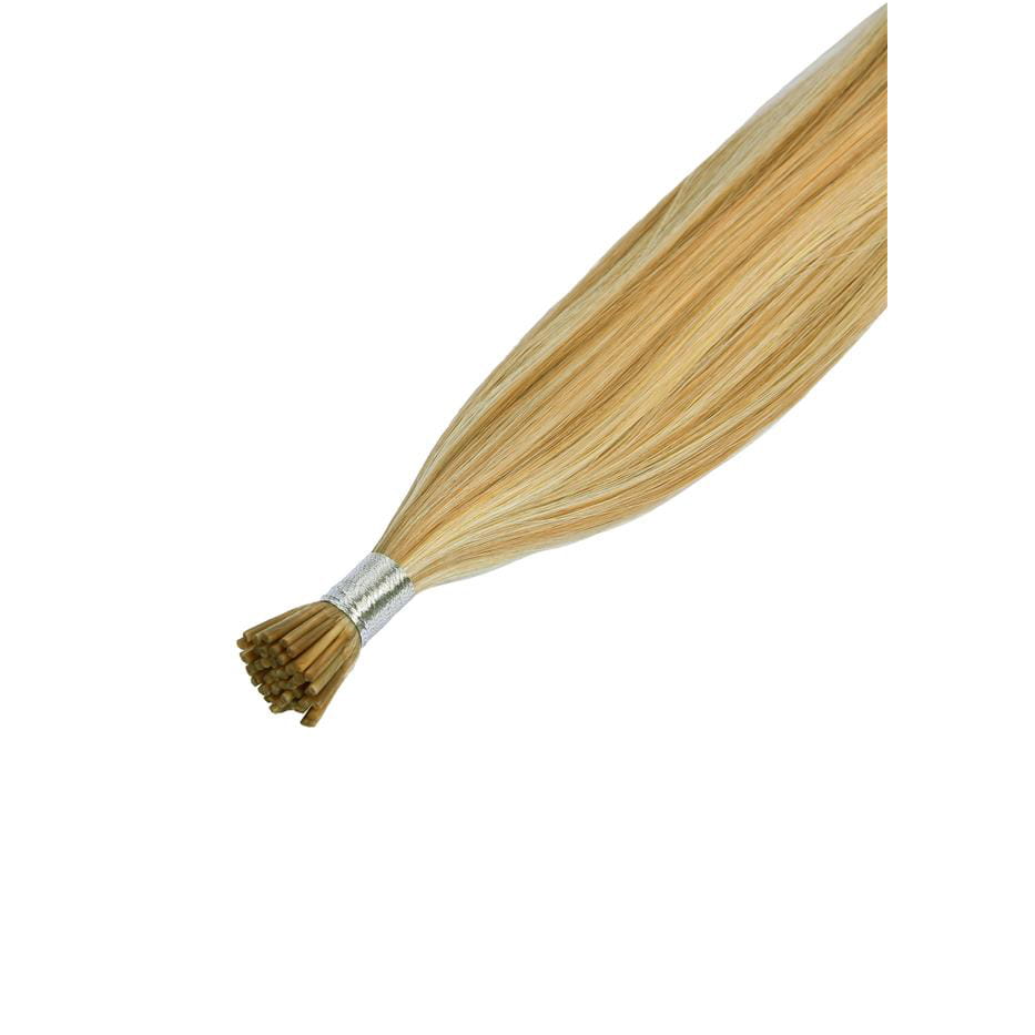 Biscuit Blondey (#18/613) Remy royale I-Tip Hair Extensions: extension attachment method