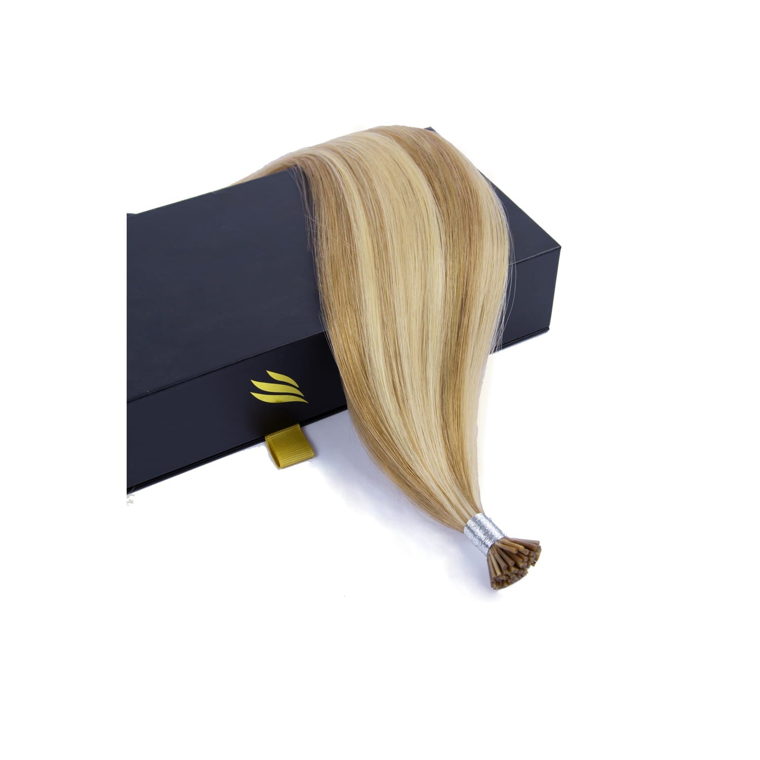 Biscuit Blondey (#18/613) Remy royale I-Tip Hair Extensions: extension and packagin