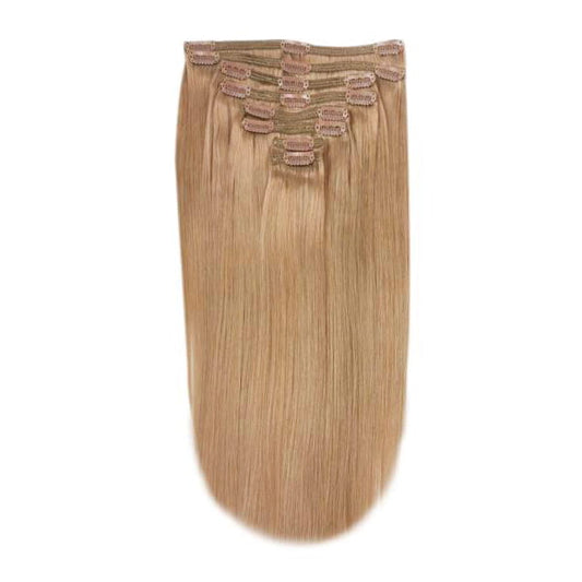 Lightest Brown (#18) Full Head Set Hair Extensions: full hair extension