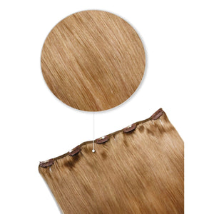 One Piece Top-up Remy Clip in Human Hair Extensions - Lightest Brown (#18)