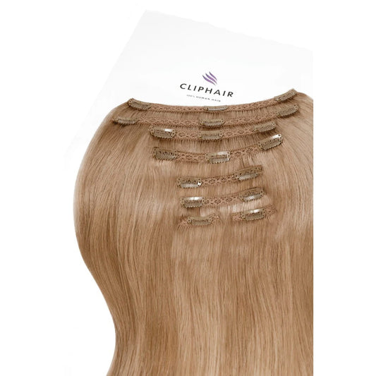 Lightest Brown (#18) Ultra Volume Hair Extensions: extension attachment method