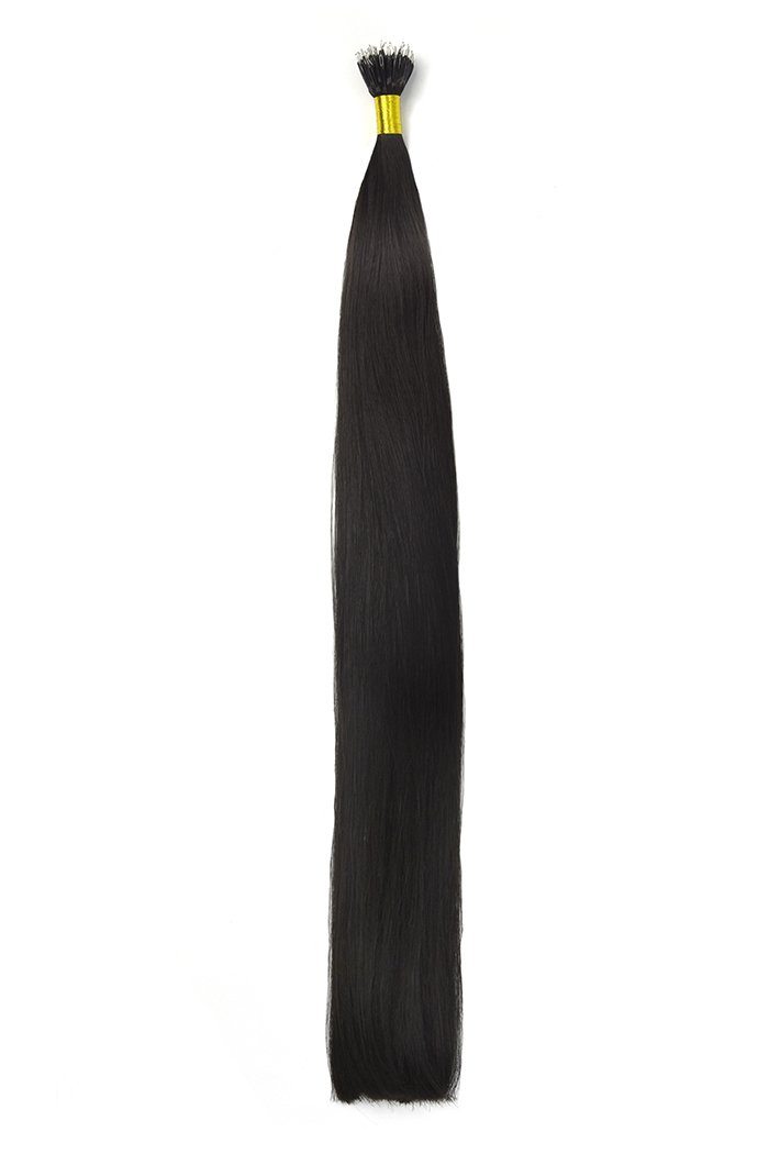 Nano Ring Hair Extensions Double Drawn - Off/Natural Black (#1B)