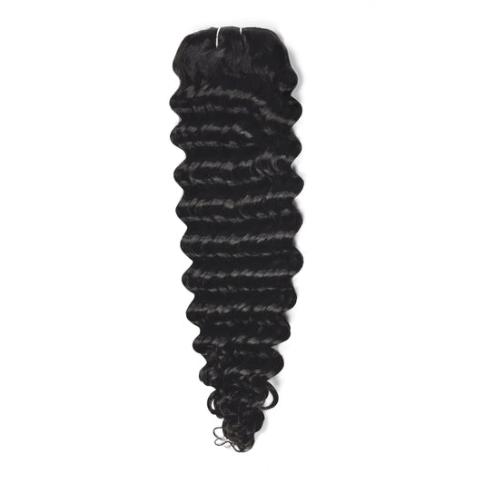 Curly Clip -In Human Hair Extensions - Natural Black (#1b)