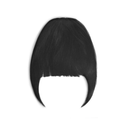 Clip in /on Remy Human Hair Fringe / Bangs - Off/Natural Black (#1B)