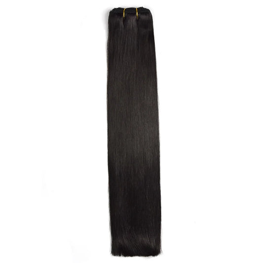 Remy Royale Double Drawn  Human Hair Weft Weave  Extensions - Off/Natural Black (#1B)