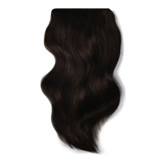 Διπλές υδατοκαλλιές πλήρους κεφαλιού Remy Clip σε επεκτάσεις ανθρώπινων μαλλιών - Darkest Brown (#2)