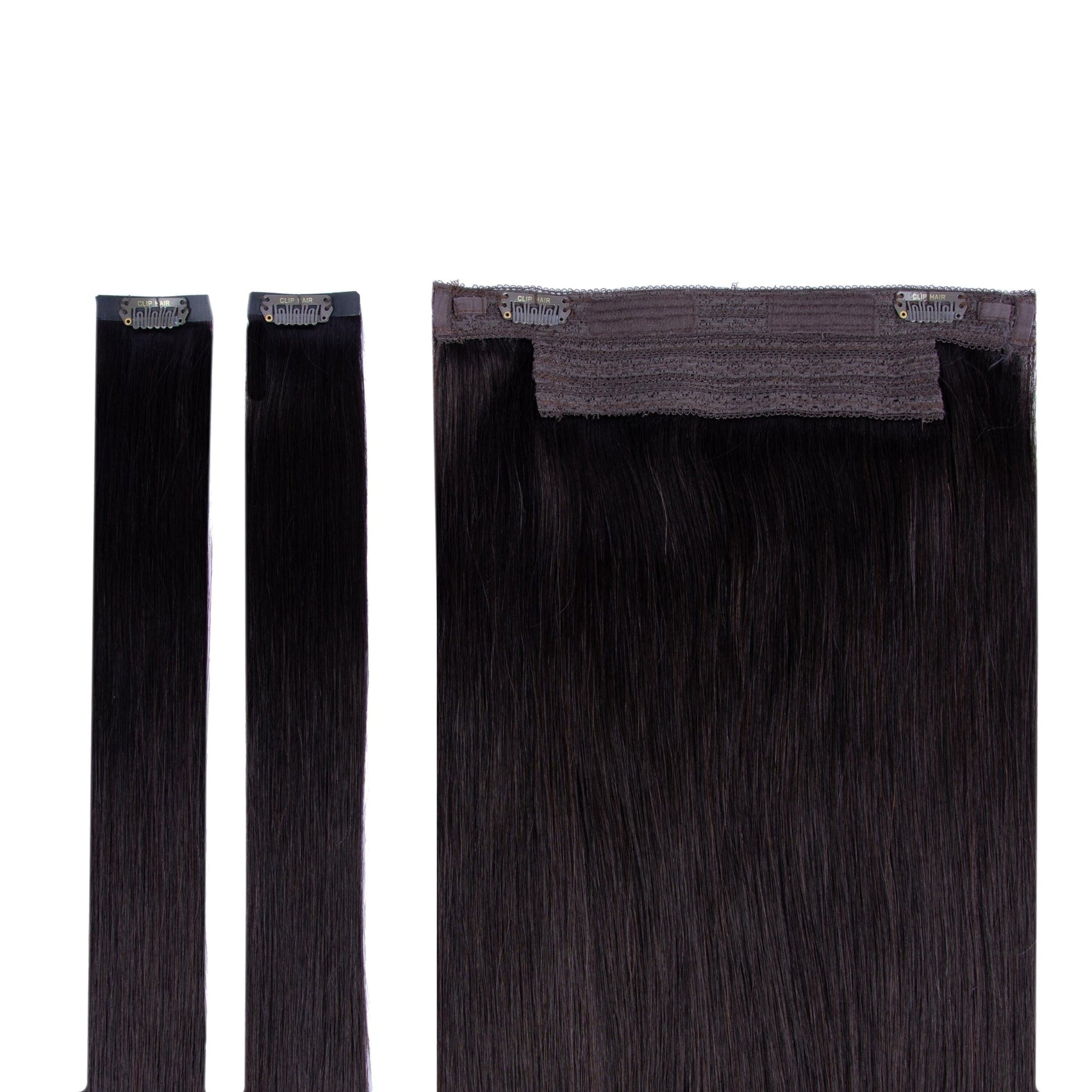 Darkest Brown (#2) Halo Hair Extensions Full Content