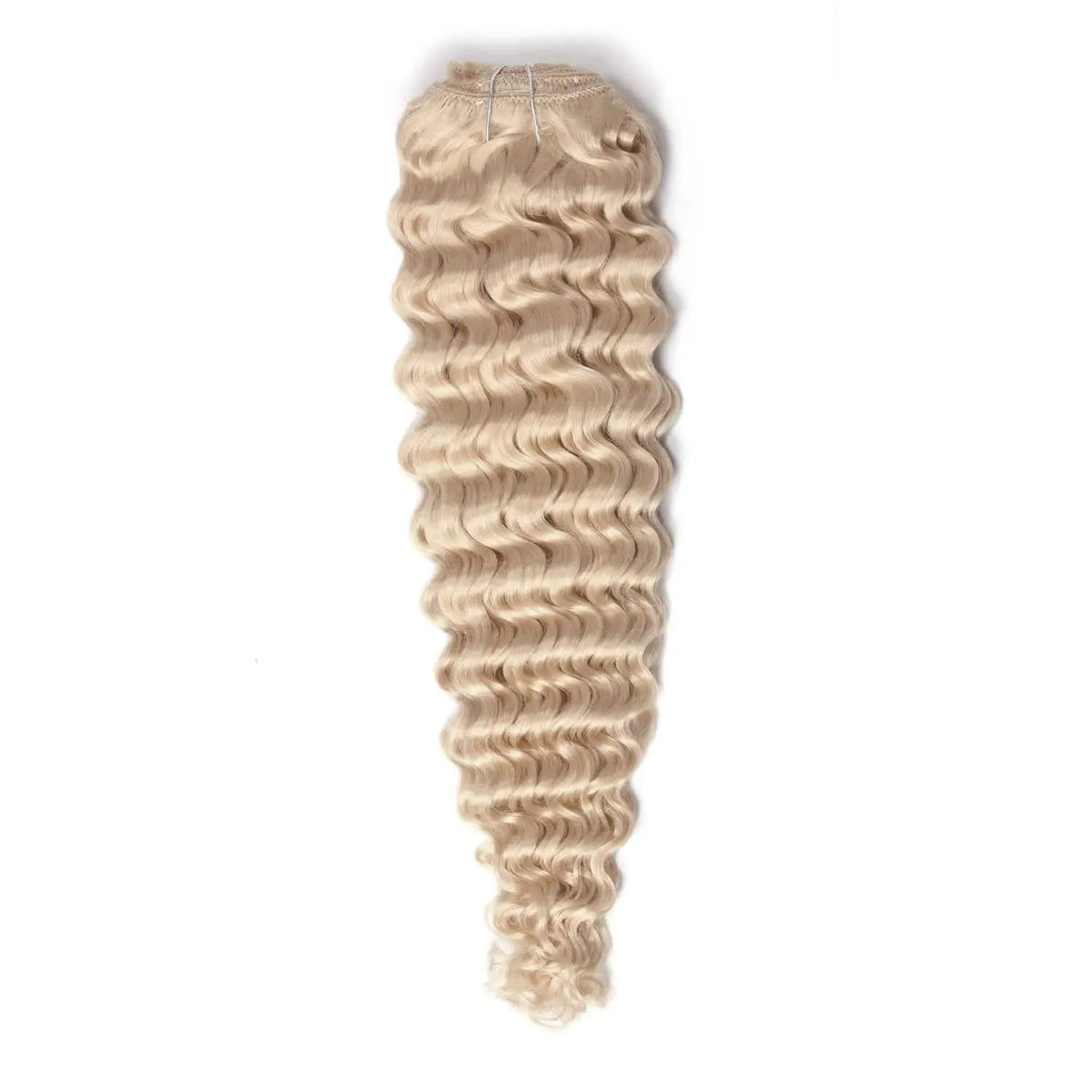 Curly Clip-In Human Hair Extensions - Ash Blonde (#22)