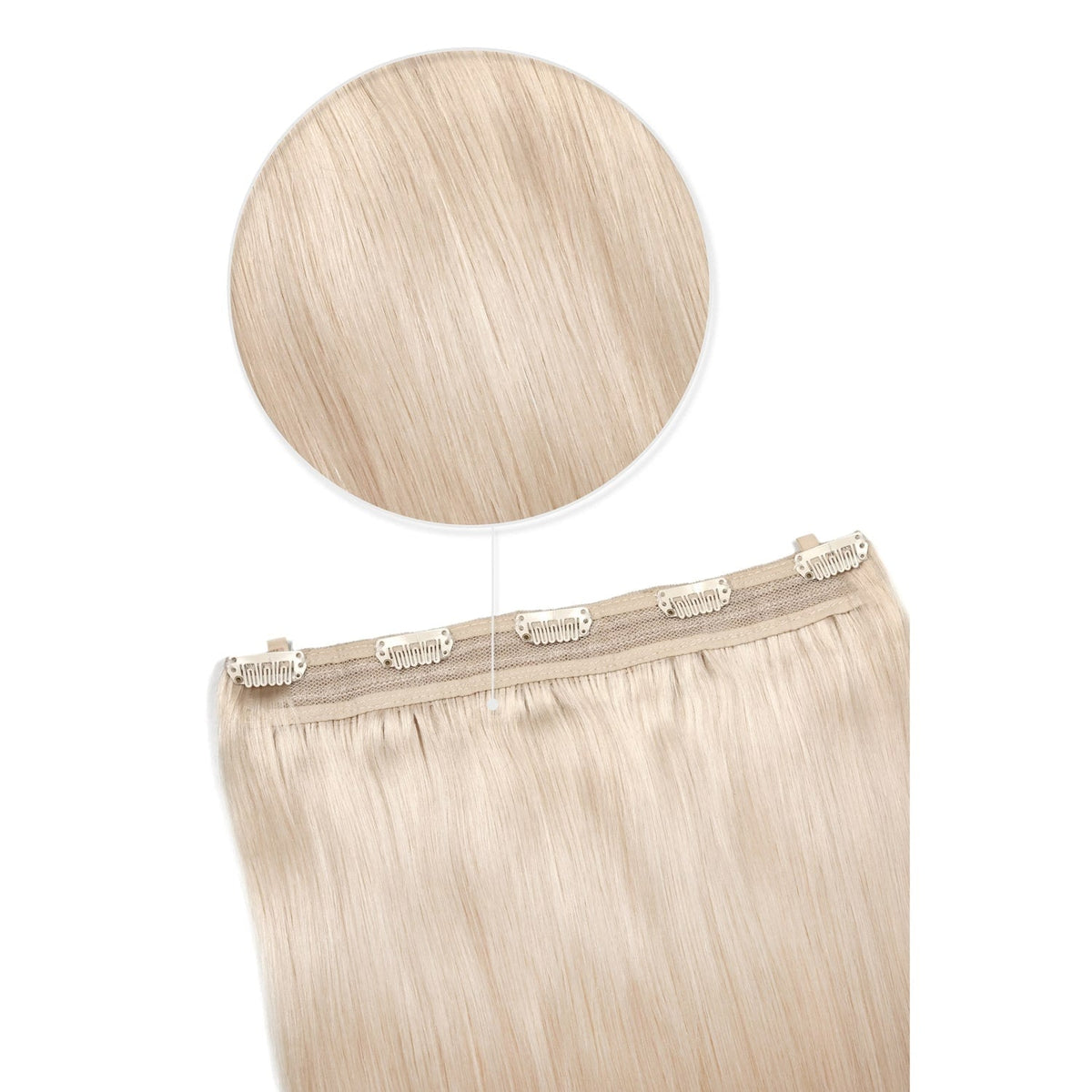 Quad Wefted Remy Clip in One Piece Human Hair Extensions -Light Ash Blonde (#22)