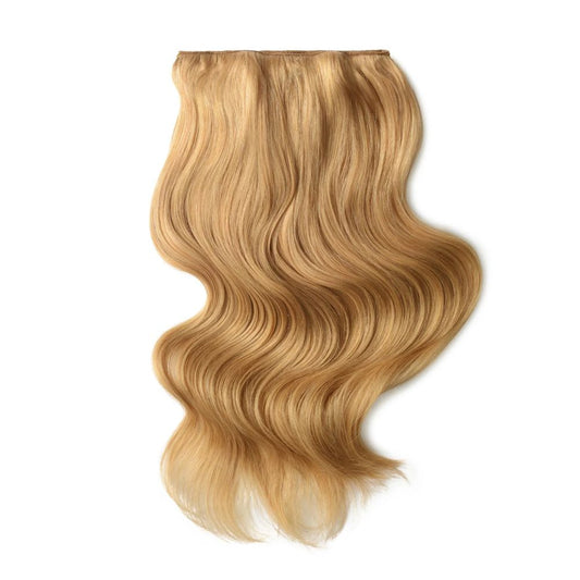 Double Wefted Full Head Remy Clip in Human Hair Extensions - Strawberry/Ginger Blonde (#27)